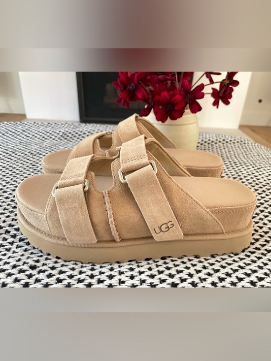 UGG Shoes - New Ugg Sand Suede GOLDENSTAR HI PLATFORM SLIDE SANDALS